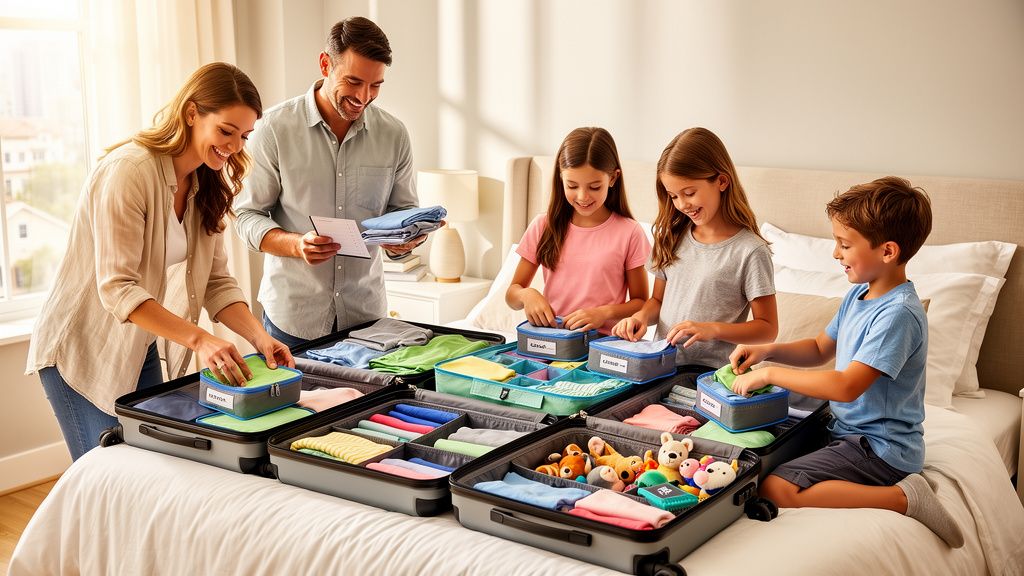 Family Enjoying Packing For Holiday
