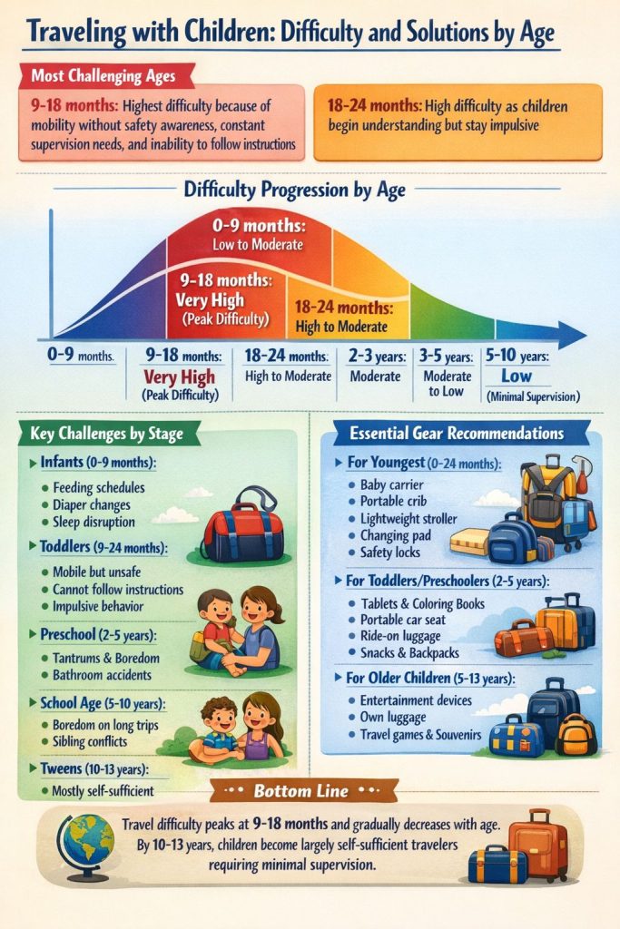 Traveling with children - age based challenges